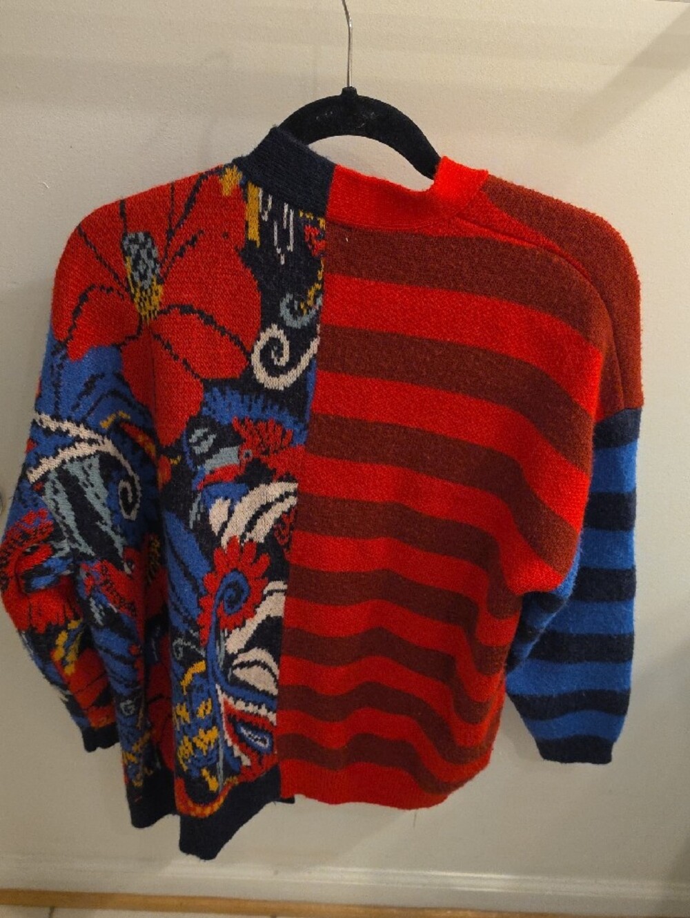 FARM Rio Red & Blue Patterned Knit Cardigan - Picture 2 of 7